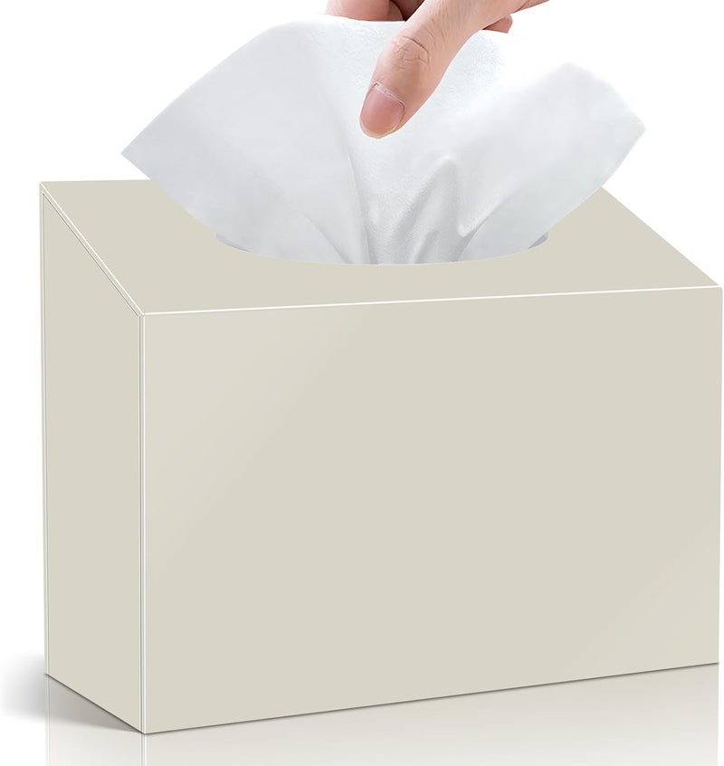 TAINESS Acrylic Hand Towel Box Cover Compatible with Kleenex Disposable Hand Towels Wall-Mounted Paper Towel Dispenser Suitable for Tabletop, Bathroom, Car, and Office Use (Beige) - Image 1